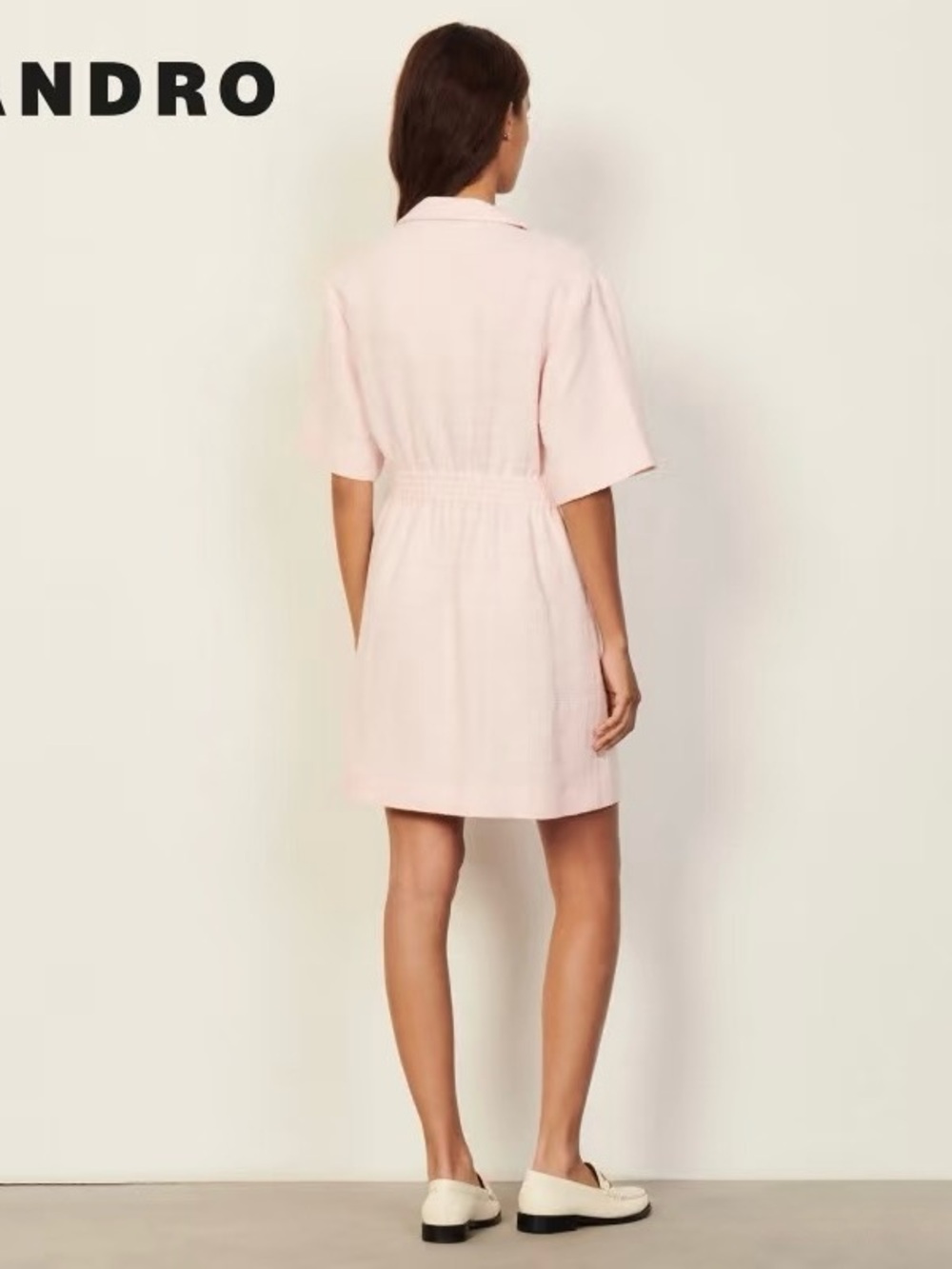 Sandro Pale Pink Textured Knit Top - Picture 7 of 7